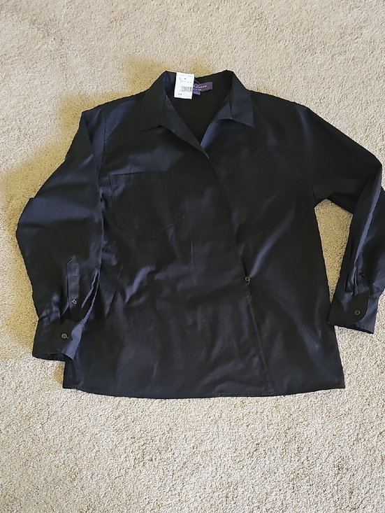 Ralph Lauren Tops - Ralph Lauren Purple Label Black Button Front Shirt